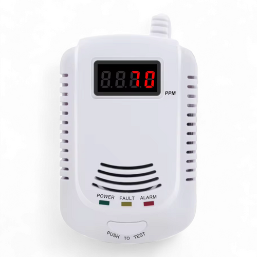 Gas Leak Detector Analyzer Carbon Monoxide Sensor LCD Digital Displayer Natural Gas 2 in 1 Alarm System Buzzer ,US Plug